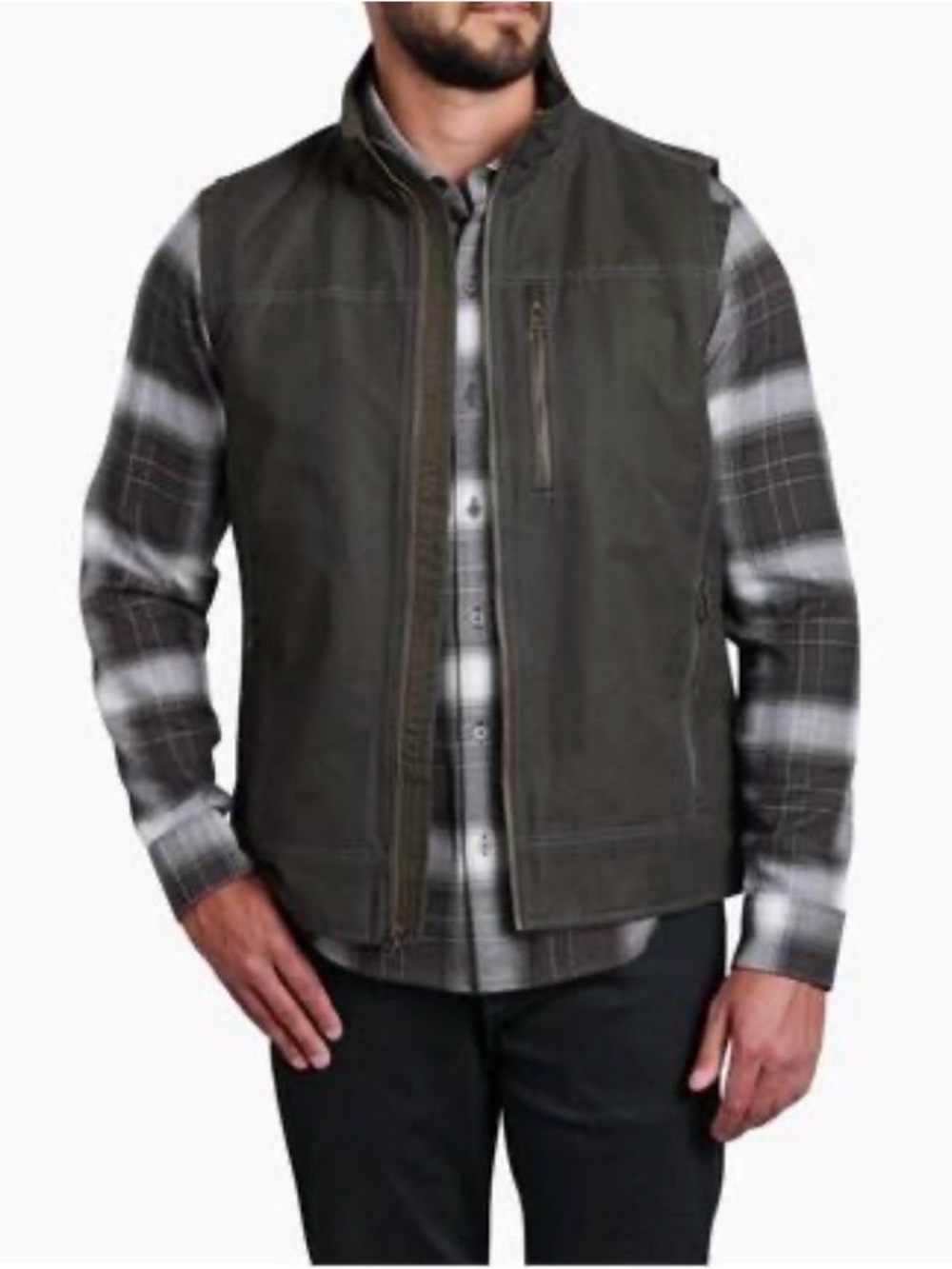 Mens Kuhl Burr Outdoor Vest Size Medium Patina Dye Rugged Warm Durable